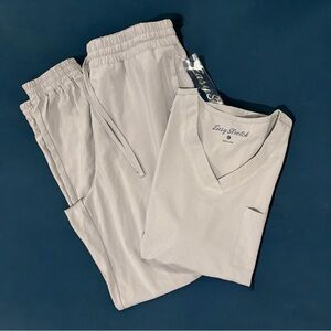 EASY STRETCH Women’s 5 Pocket Slim Leg Jogger & 3 Pocket V-Neck Scrubs. Size LG